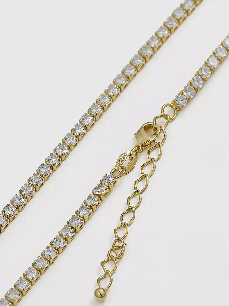 Cadena Tejido Circonias Unisex 1