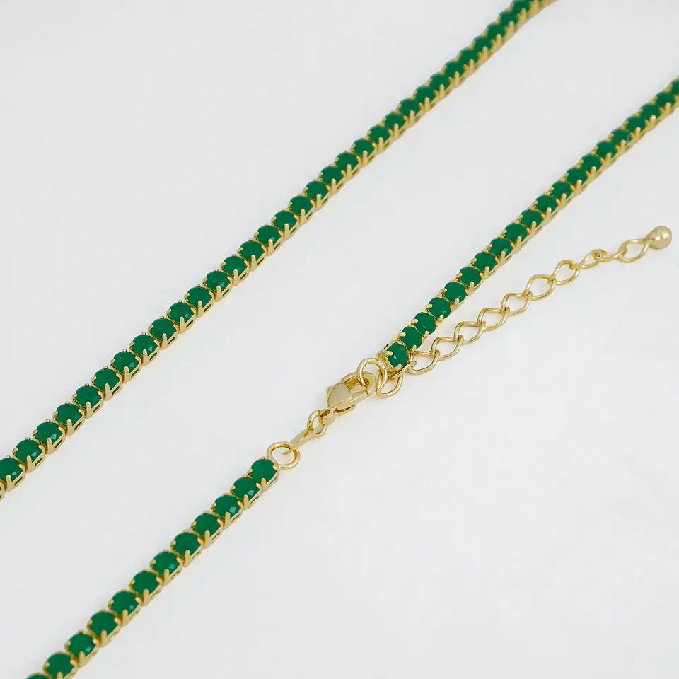 Cadena Tejido Circonias Unisex 3