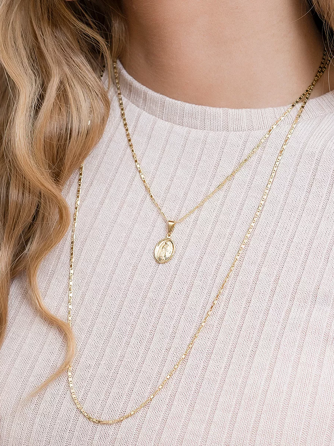 Cadena Tejido Escalera delgada Plana Lisa 3