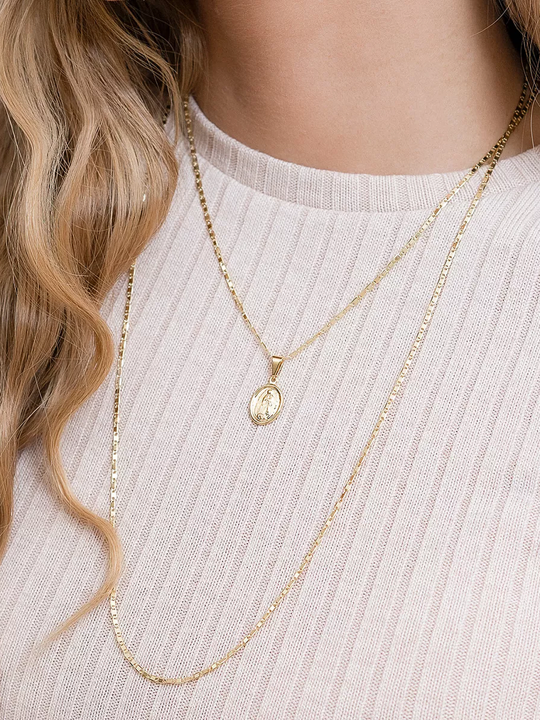 Cadena Tejido Escalera delgada Plana Lisa 3