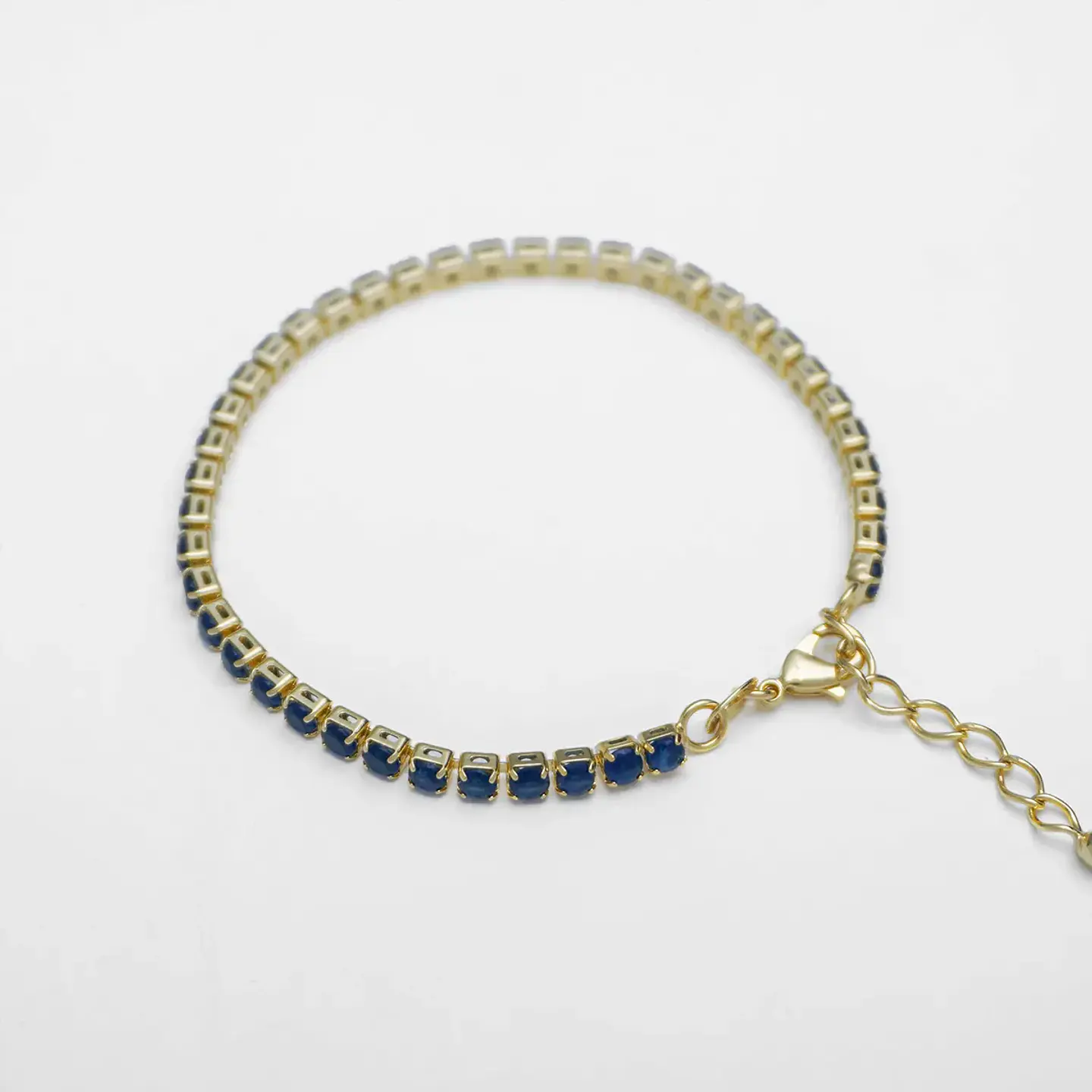 Pulsera Circonias Azul Unisex 16 Cms + Extensor 1
