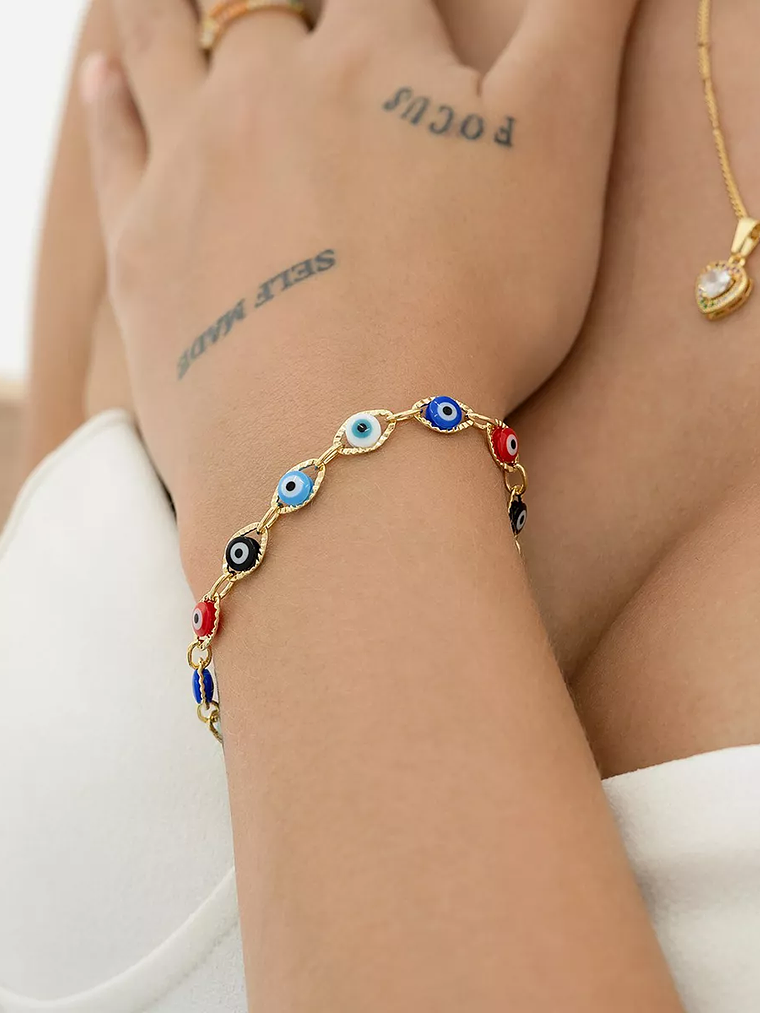 Pulsera Ojo Turco Multicolor + Extensor 3