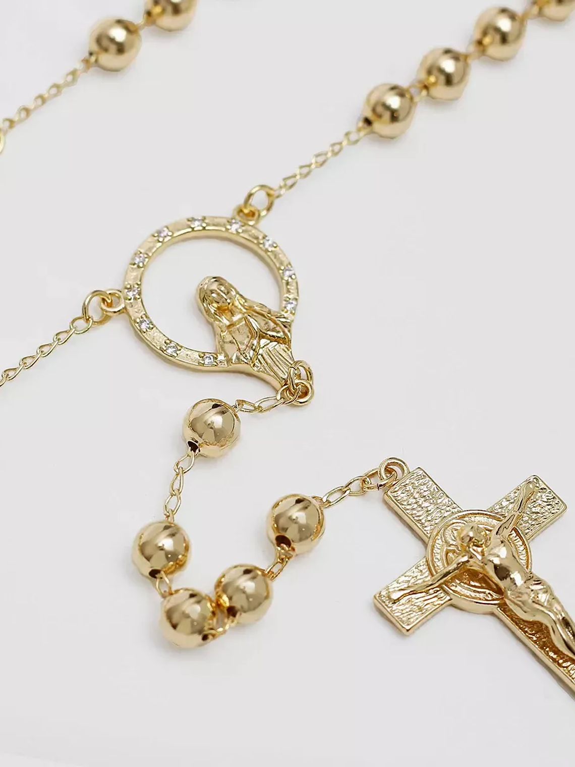 Rosario para caballero San Benito en oro laminado 18K 1