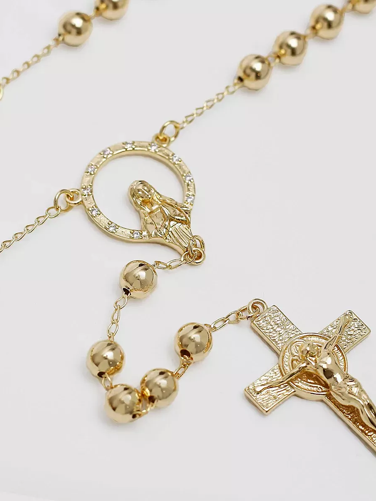 Rosario para caballero San Benito en oro laminado 18K 1