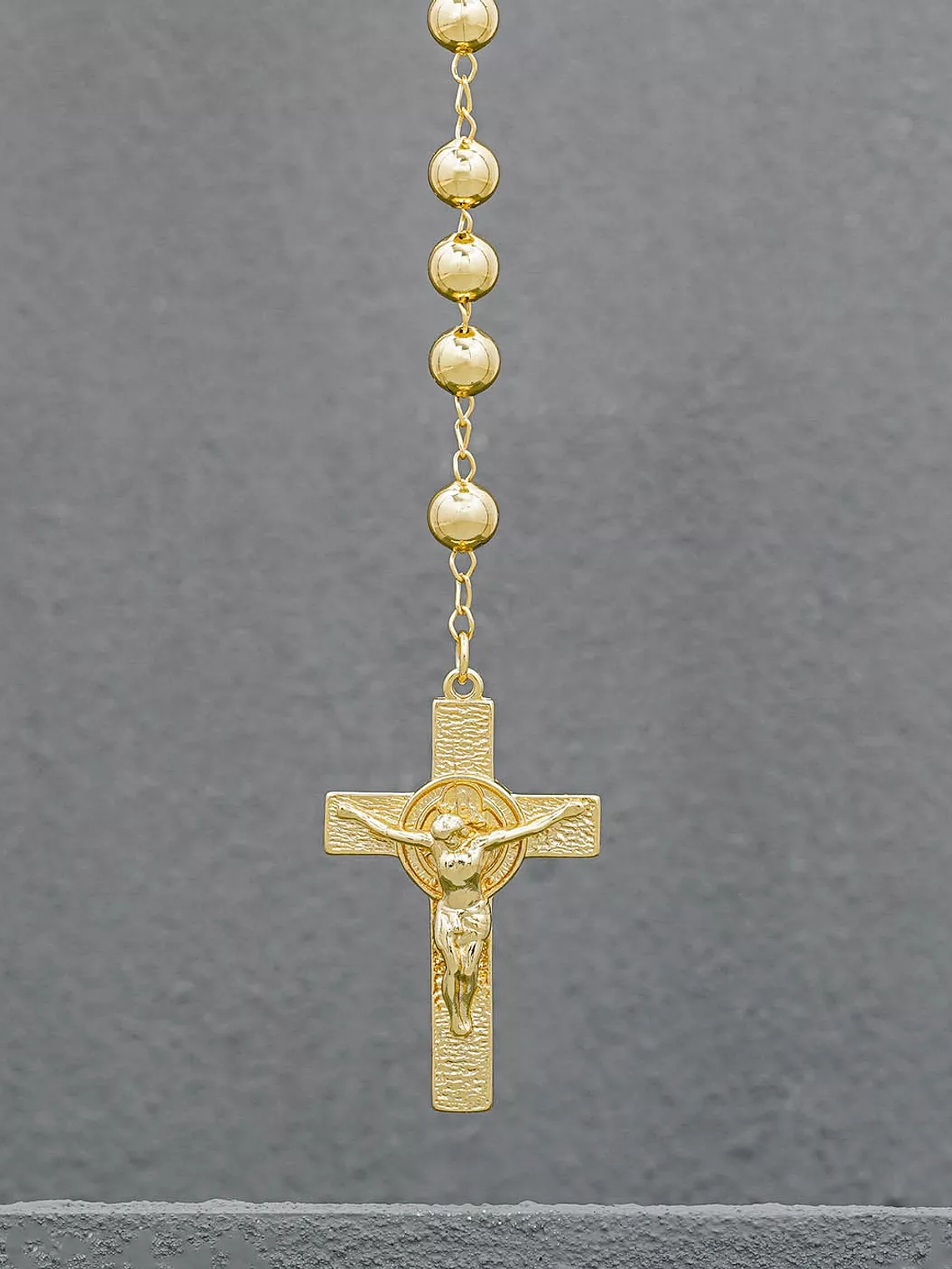 Rosario para caballero San Benito en oro laminado 18K 3