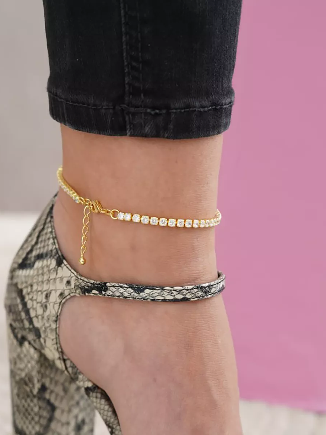 Tobillera Circonias Cristal Unisex  2