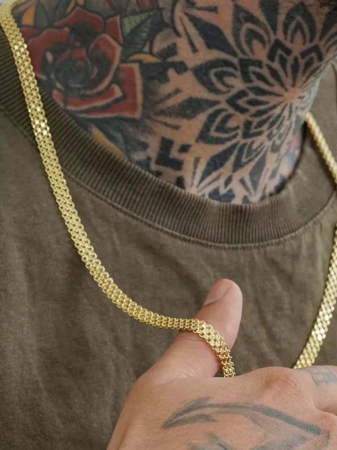 Cadena Tejido Chino Doble Carril  3