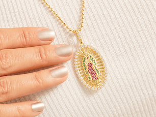 Dije Virgen Guadalupe Swarovski
