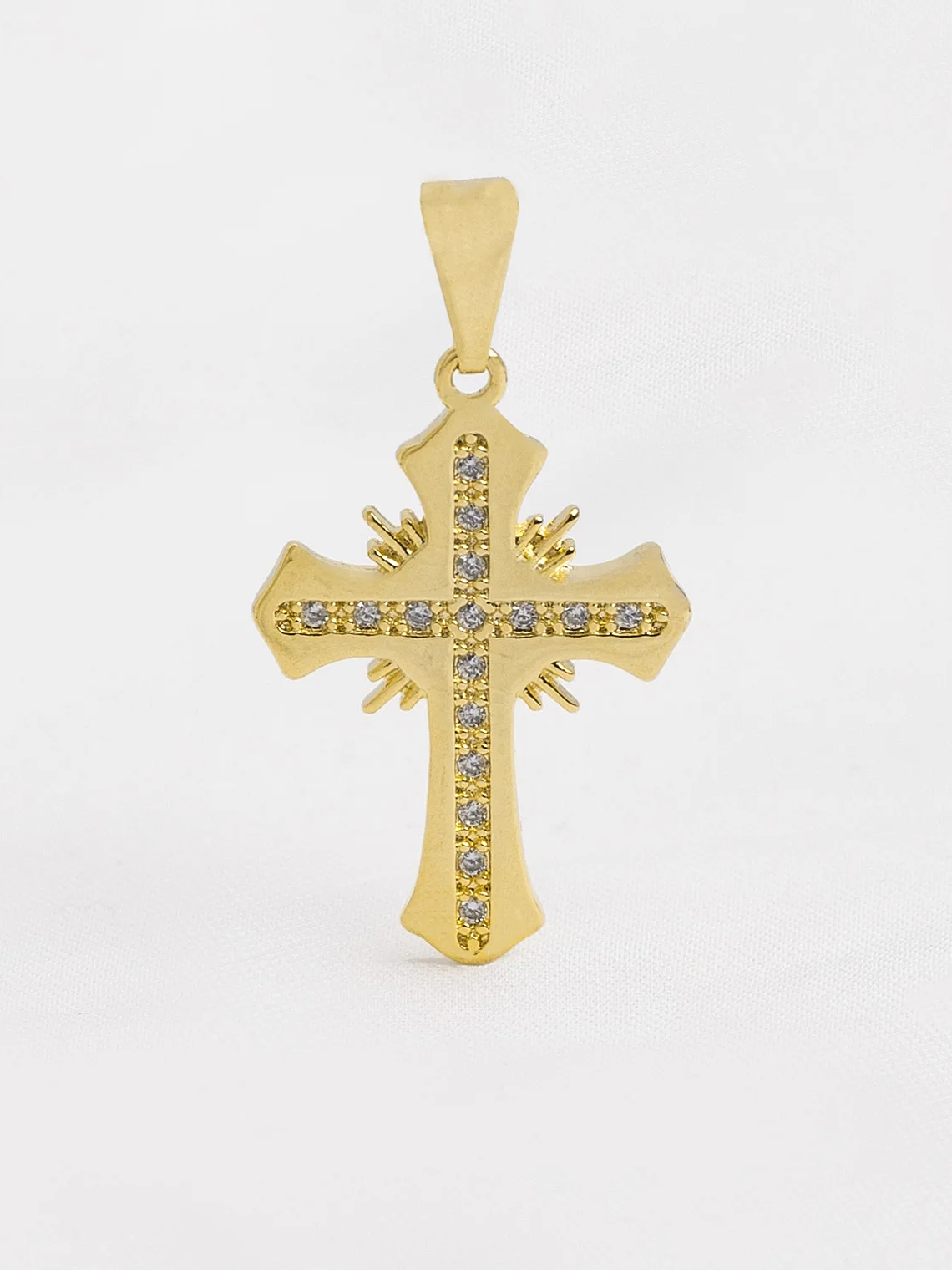 Dije  Cruz Sagrada Circonias Cristal 1