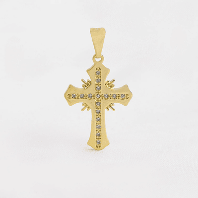 Dije  Cruz Sagrada Circonias Cristal
