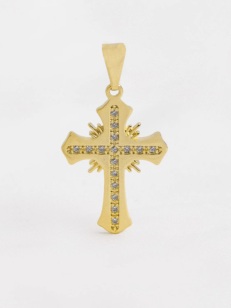 Dije  Cruz Sagrada Circonias Cristal 1