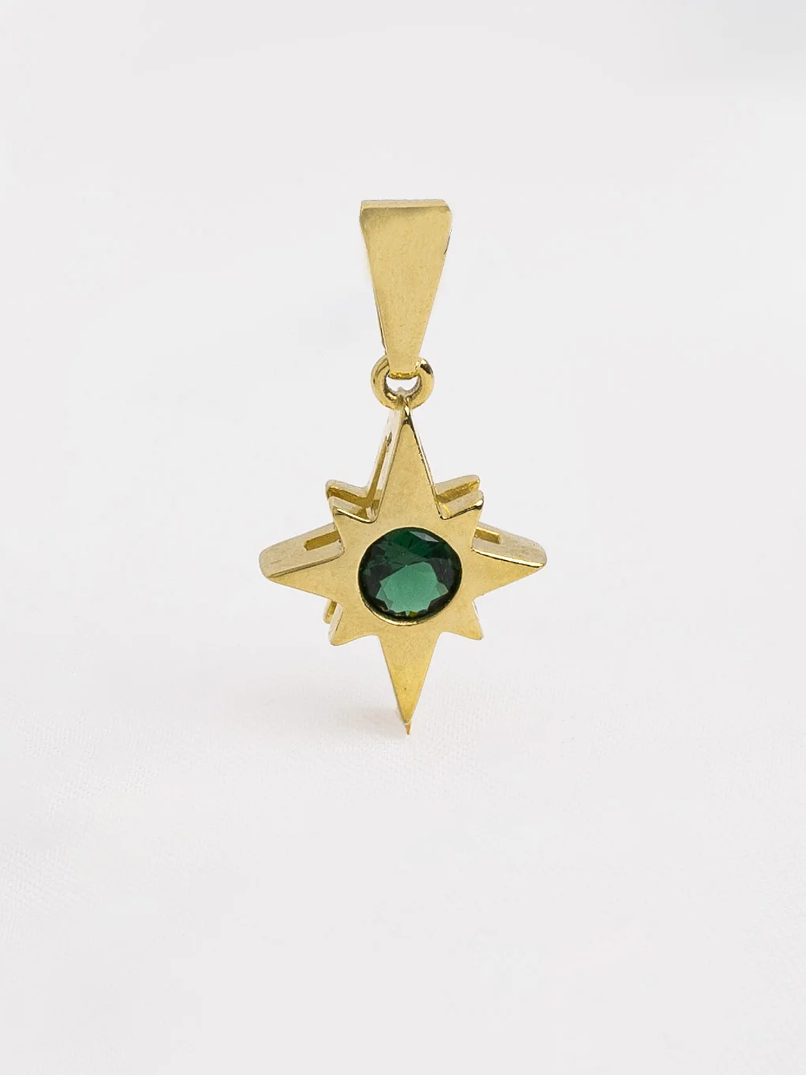 Dije Estrella Circonia Verde Esmeralda  1