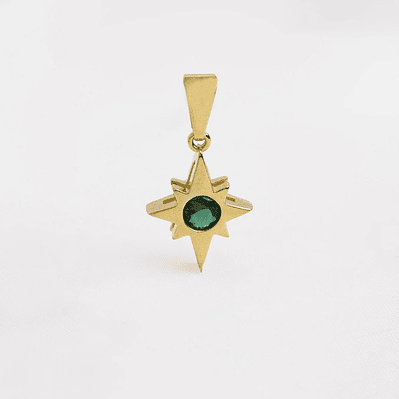 Dije Estrella Circonia Verde Esmeralda 