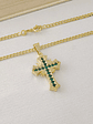 Dije Cruz Sagrada Circonias Verde - Miniatura 2