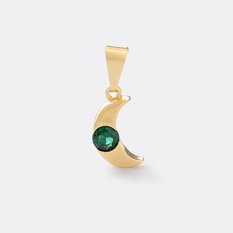 Dije Luna Circonia Verde Esmeralda