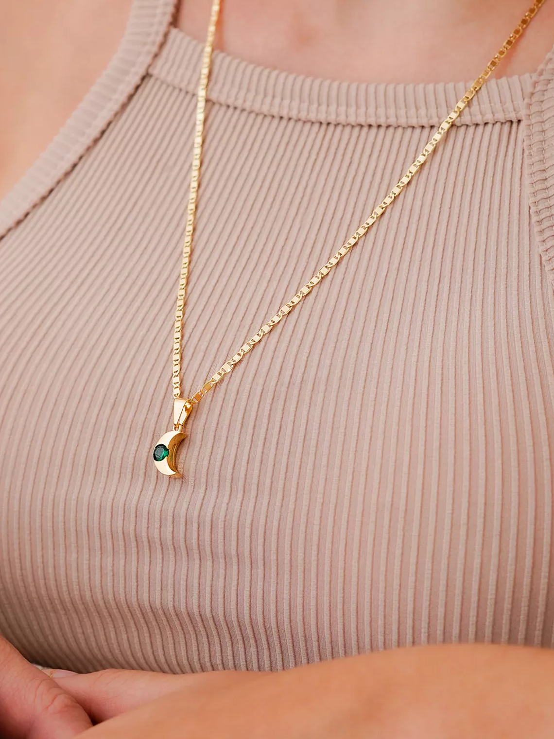 Dije Luna Circonia Verde Esmeralda 2