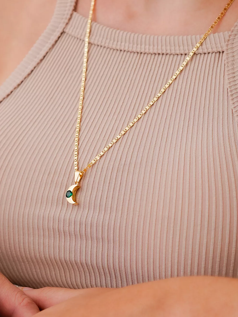 Dije Luna Circonia Verde Esmeralda 2