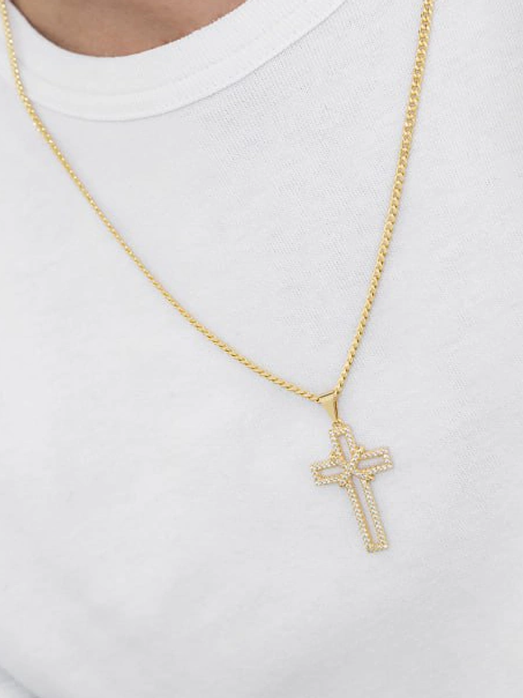 Dije Cruz Silueta circonias 3.5 cms 2