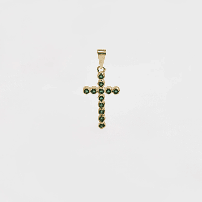 Dije Cruz Verde Esmeralda