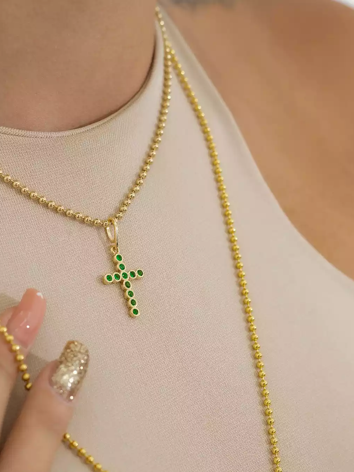 Dije Cruz Verde Esmeralda 2