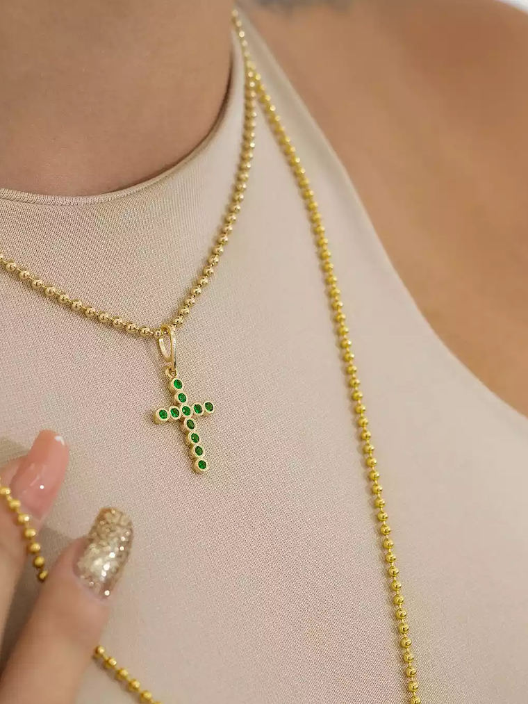 Dije Cruz Verde Esmeralda 2