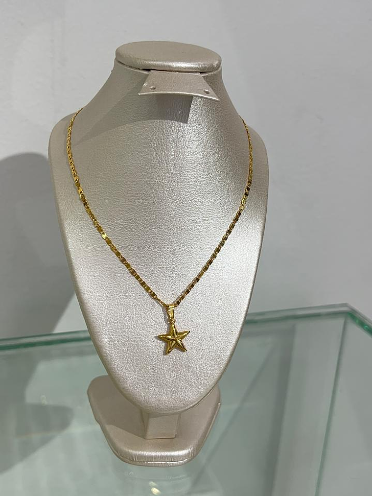 Set Cadena tejido Banana + DIje Estrella  1