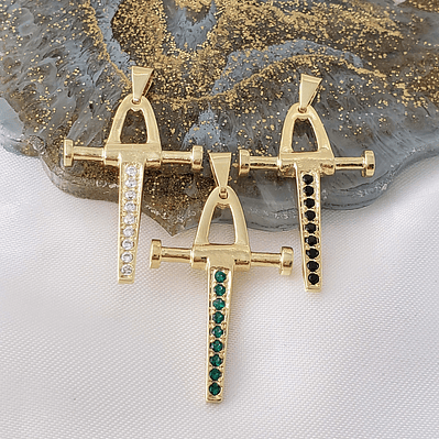 Dije Cruz Pendulo con Circonias