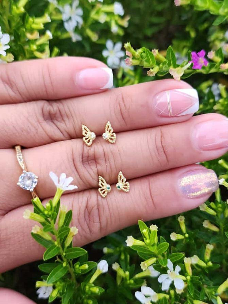 Arete Mariposa Monarca Cristal 0.8 mm 2