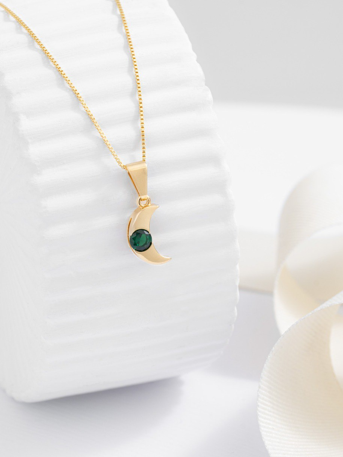 Set Cadena Veneciana 45 Cms 1 Mm +Dije Luna Circonia V. 1