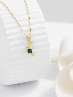 Set Cadena Veneciana 45 Cms 1 Mm +Dije Luna Circonia V.