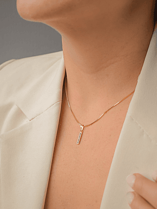 Set Cadena Veneciana 0.7 mm 45 Cms + Dije Linea Circonias Color V.