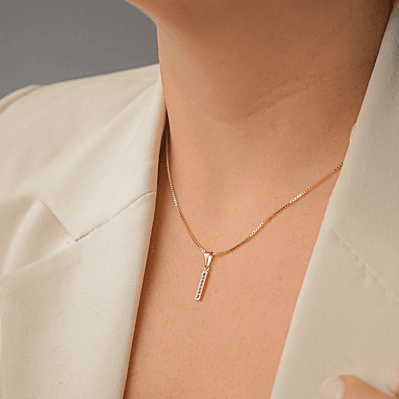 Set Cadena Veneciana 0.7 mm 45 Cms + Dije Linea Circonias Color V.