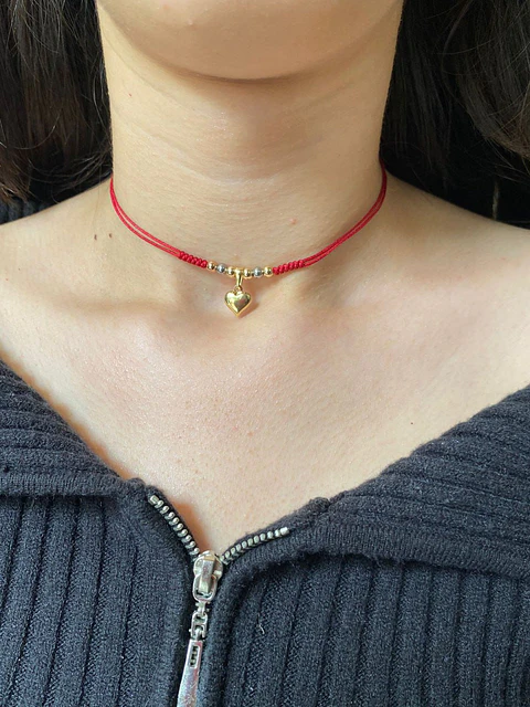 Choker Dije corazón  bombacho 