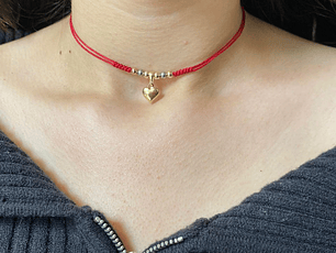 Choker Dije corazón  bombacho 