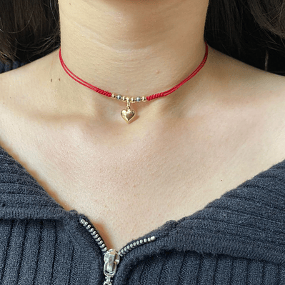 Choker Dije corazón  bombacho 