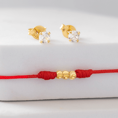 Combo Pulsera 3 Balines +Aretes 