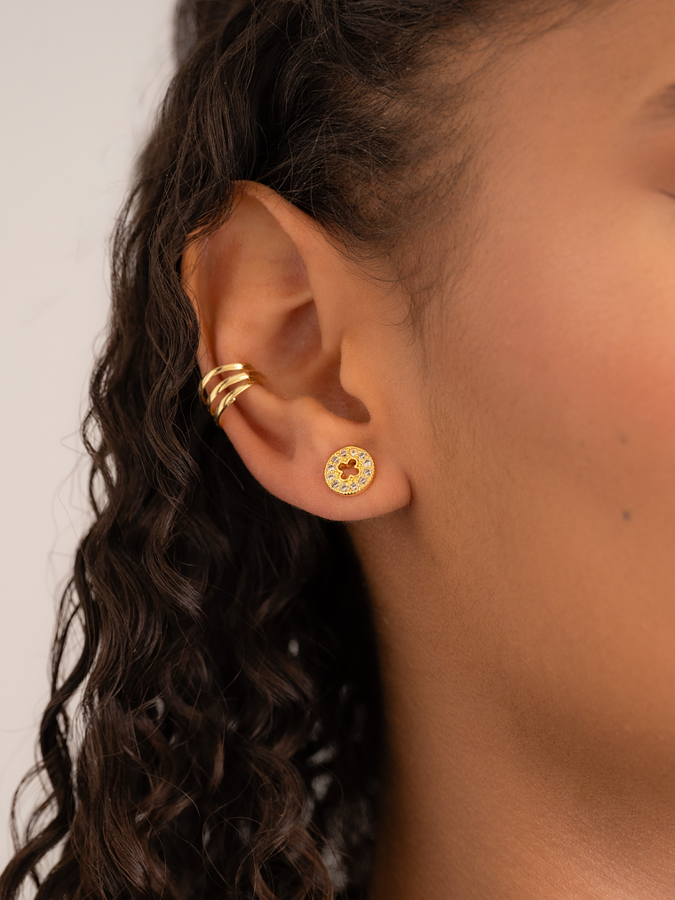 Arete Clover Redondo Silueta 9 mm 2