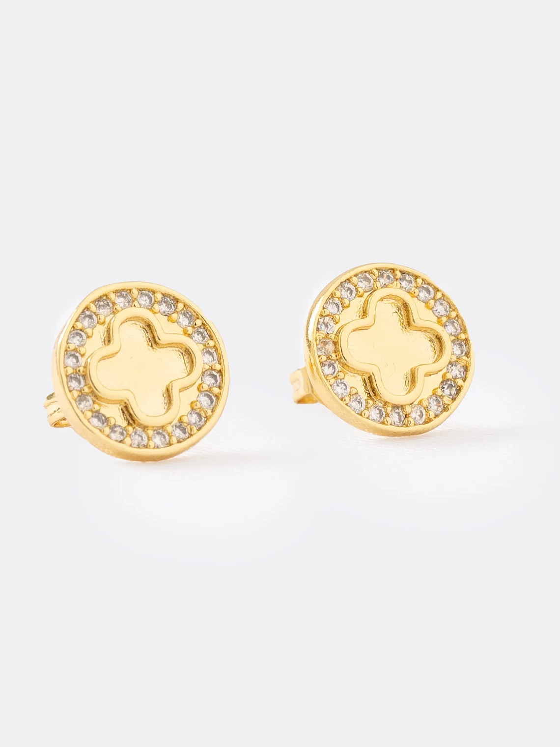 Arete Clover Redondo Circonias 1 Cm 1