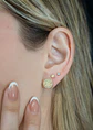 Arete Clover Redondo Circonias 1 Cm - Miniatura 2