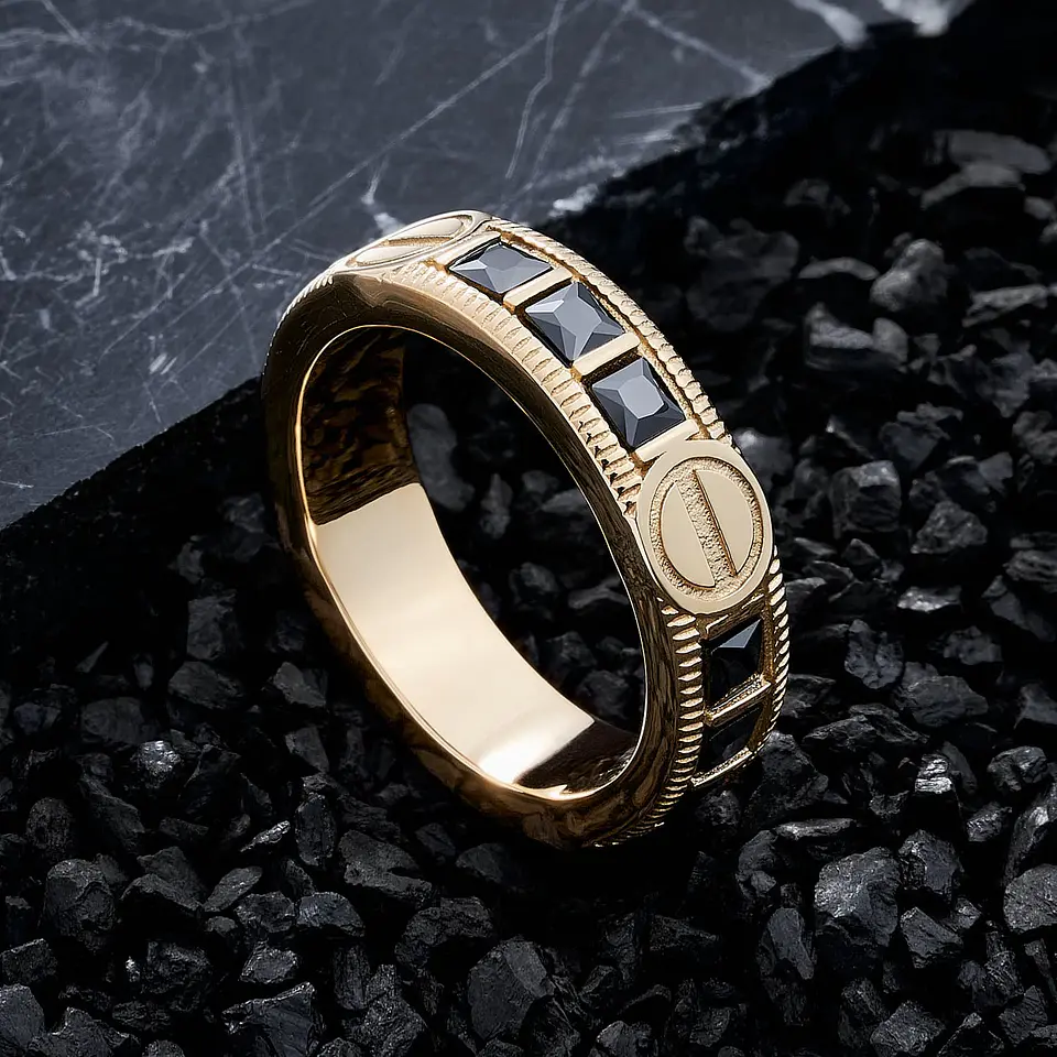 Anillo Tornillo Piedras  Negras 1
