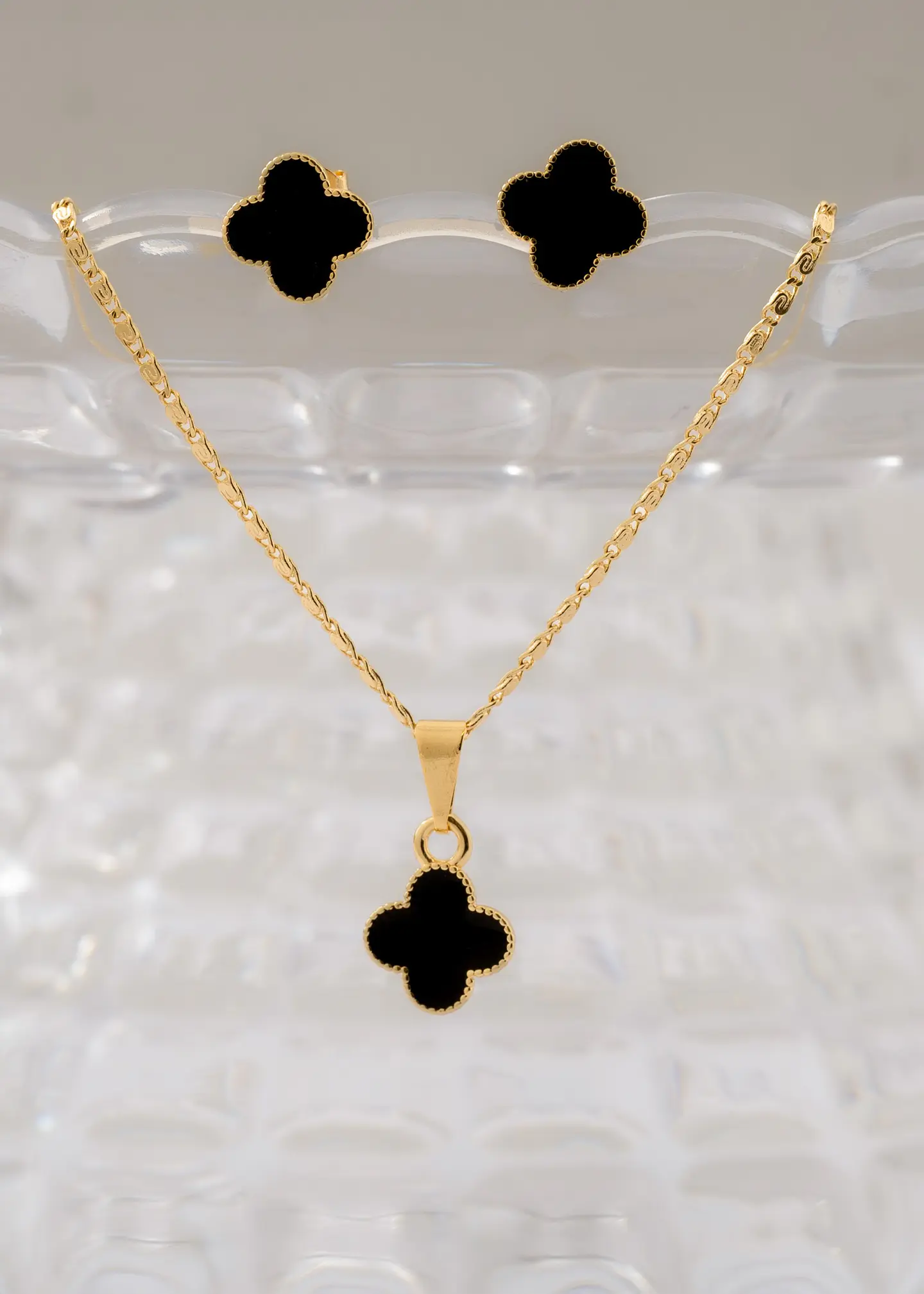 Conjunto Clover Negro 1 Cm 1