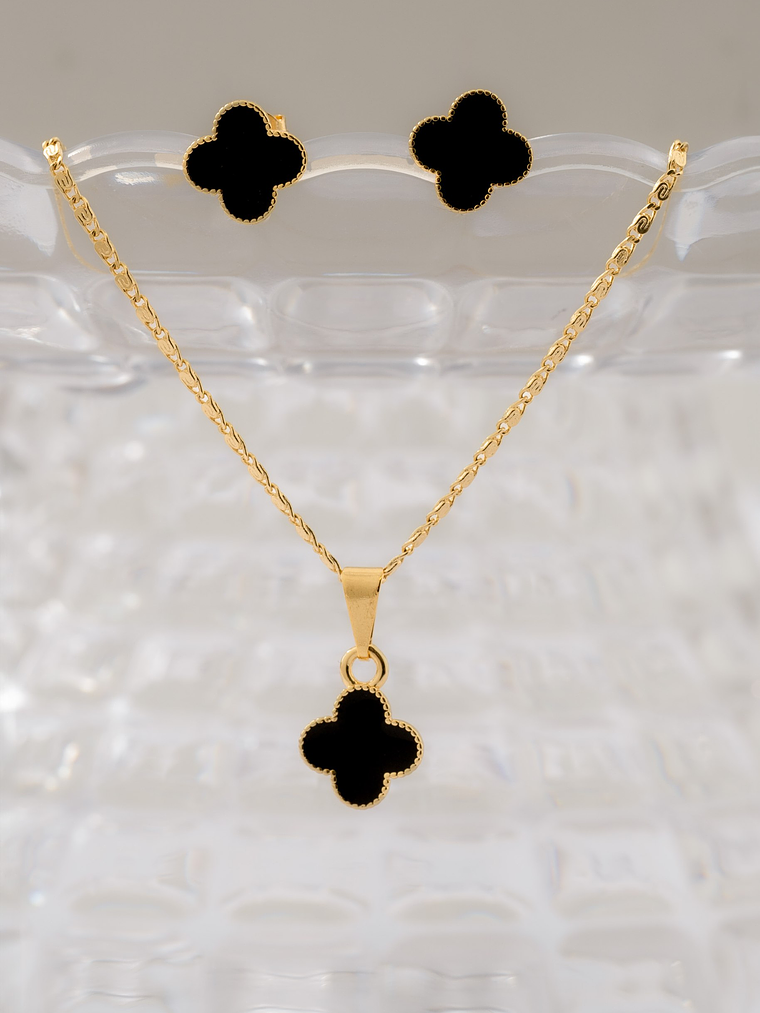 Conjunto Clover Negro 1 Cm 1