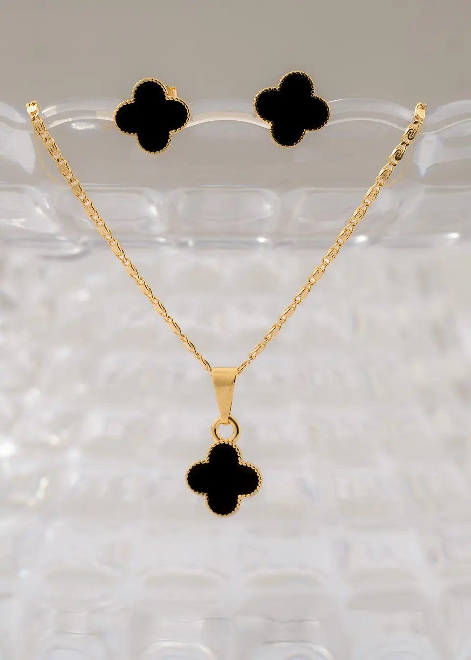 Conjunto Clover Negro 1 Cm 1