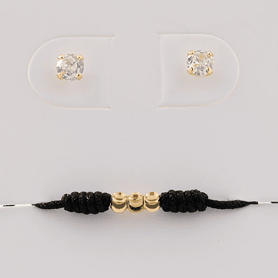 Combo Pulsera 3 Balines +Aretes 