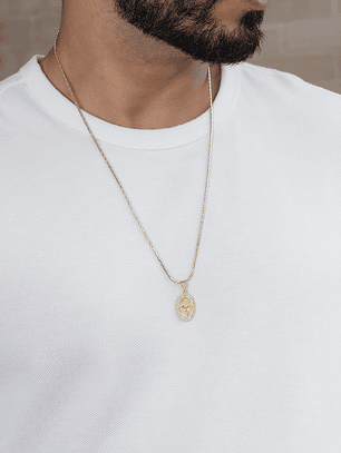 Combo  Cadena tejido Cordón + Dije Espíritu Santo Circonias