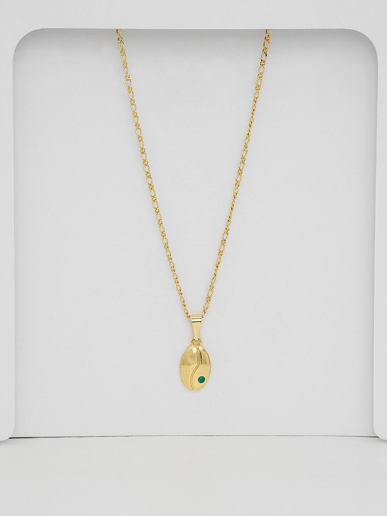 Dije Grano de Cafe Verde Esmeralda  2