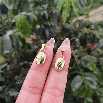 Dije Grano de Cafe Verde Esmeralda 