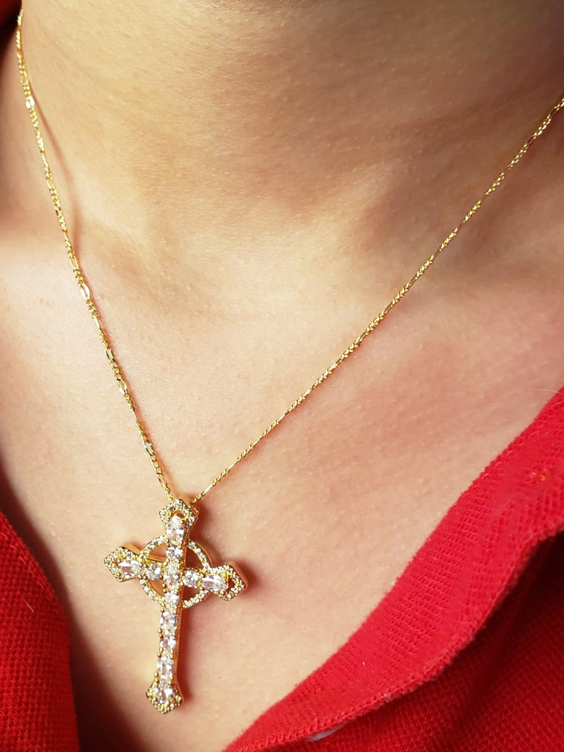 Dije Cruz Circonias Cristal  3