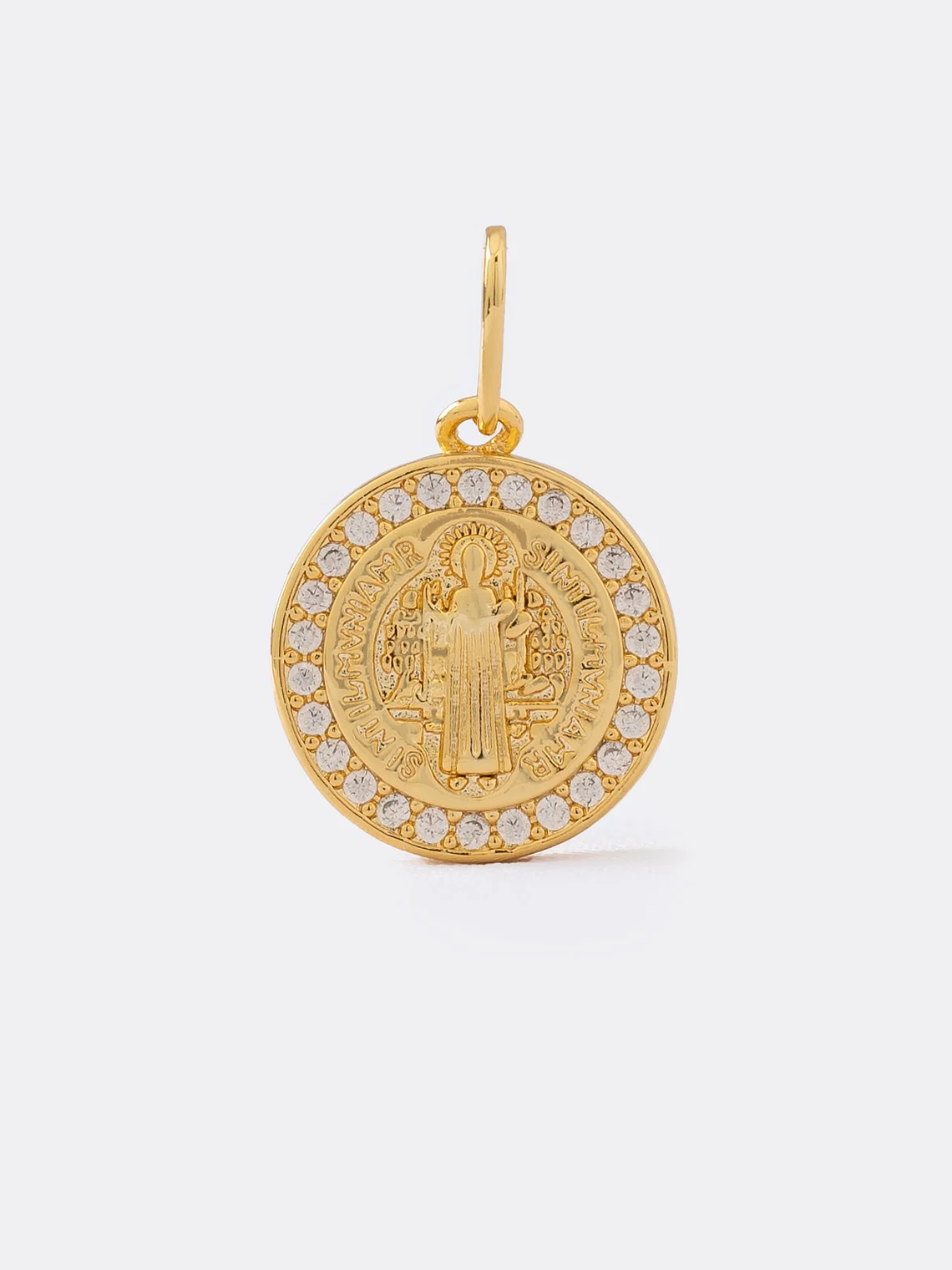 Dije San Benito Redondo con  Circonias  1