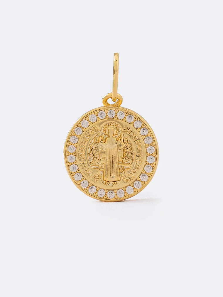 Dije San Benito Redondo con  Circonias  1